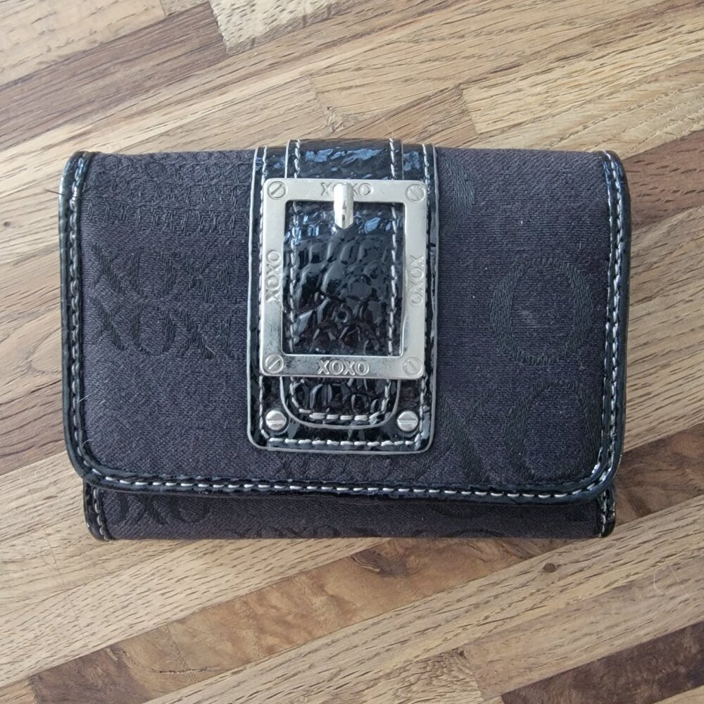 XOXO brown trifold wallet with silver buckle hardware - Picture 2 of 13